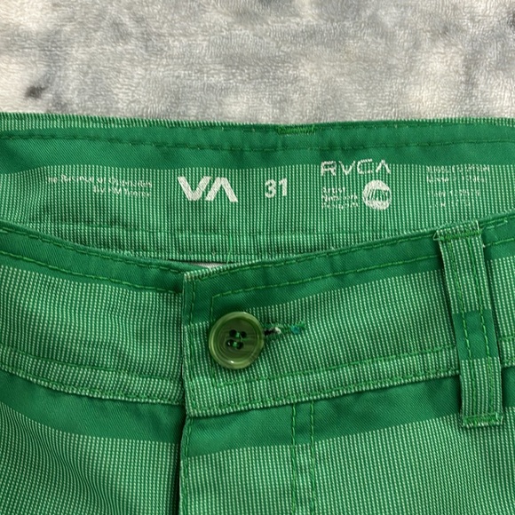 RVCA Board Shorts Green Striped Size 31 - Picture 2 of 3
